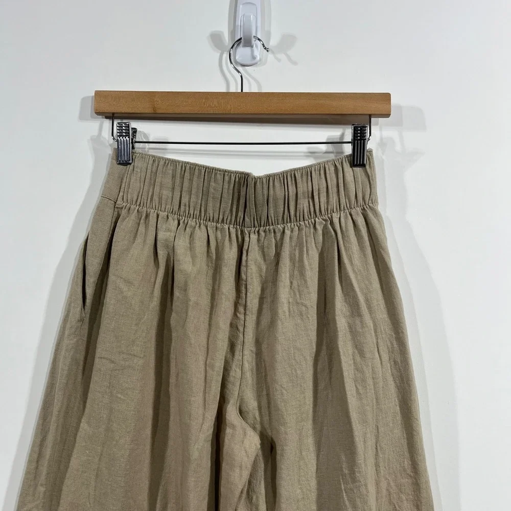 Abercrombie Fitch Linen Blend Wide Leg Coastal Pants Womens XS Old Money Resort - Picture 12 of 14